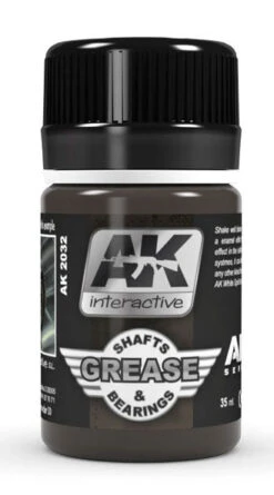 AK Interactive 2032 Air Series: Shafts & Bearings Grease Enamel Wash 35ml Bottle