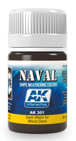 AK Interactive 301 Wood Deck Dark Wash Enamel Paint 35ml Bottle