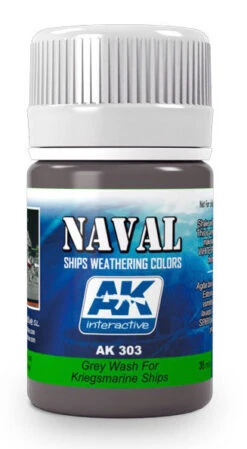 AK Interactive 303 Kriegsmarine Ships Grey Wash Enamel Paint 35ml Bottle