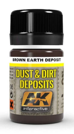 AK Interactive 4063 Dust & Deposit Brown Earth Enamel Paint 35ml Bottle