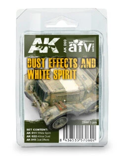 AK Interactive 60 Dust Effects & White Spirit Enamel Paint Set (11, 15, 22)