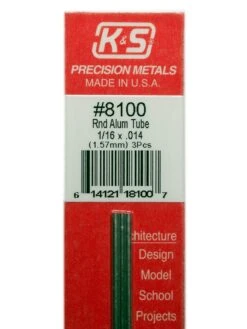 K&S Engineering 8100 12" Round Aluminum Tube 1/16 X 1.59mm OD