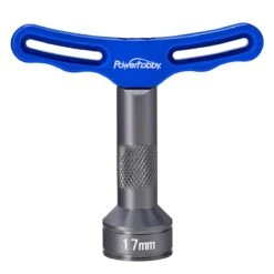 Powerhobby PHBPHT027 17mm Aluminum T-Handle Hex Wheel Blue Wrench Tool