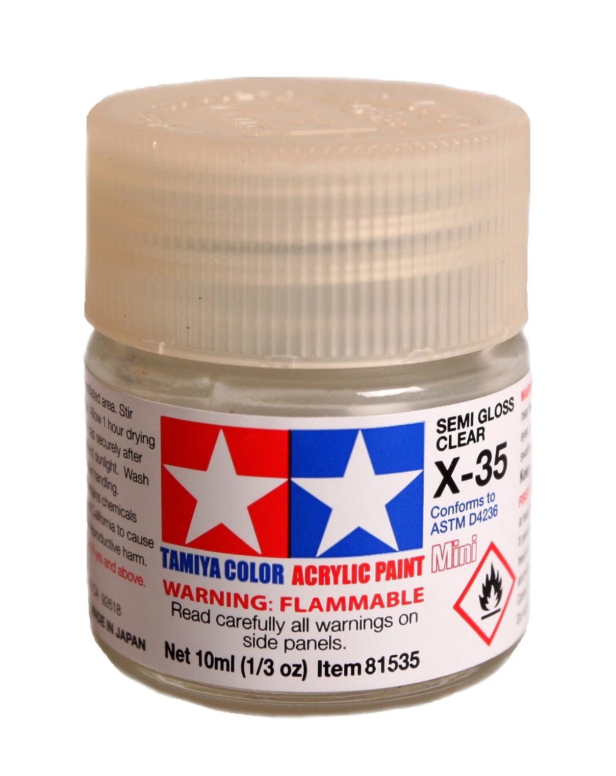 Tamiya 81535 Acrylic Mini X35 Semi Gloss Clear Finish 2 Tamiya 81535 Acrylic Mini X35 Semi Gloss Clear Finish