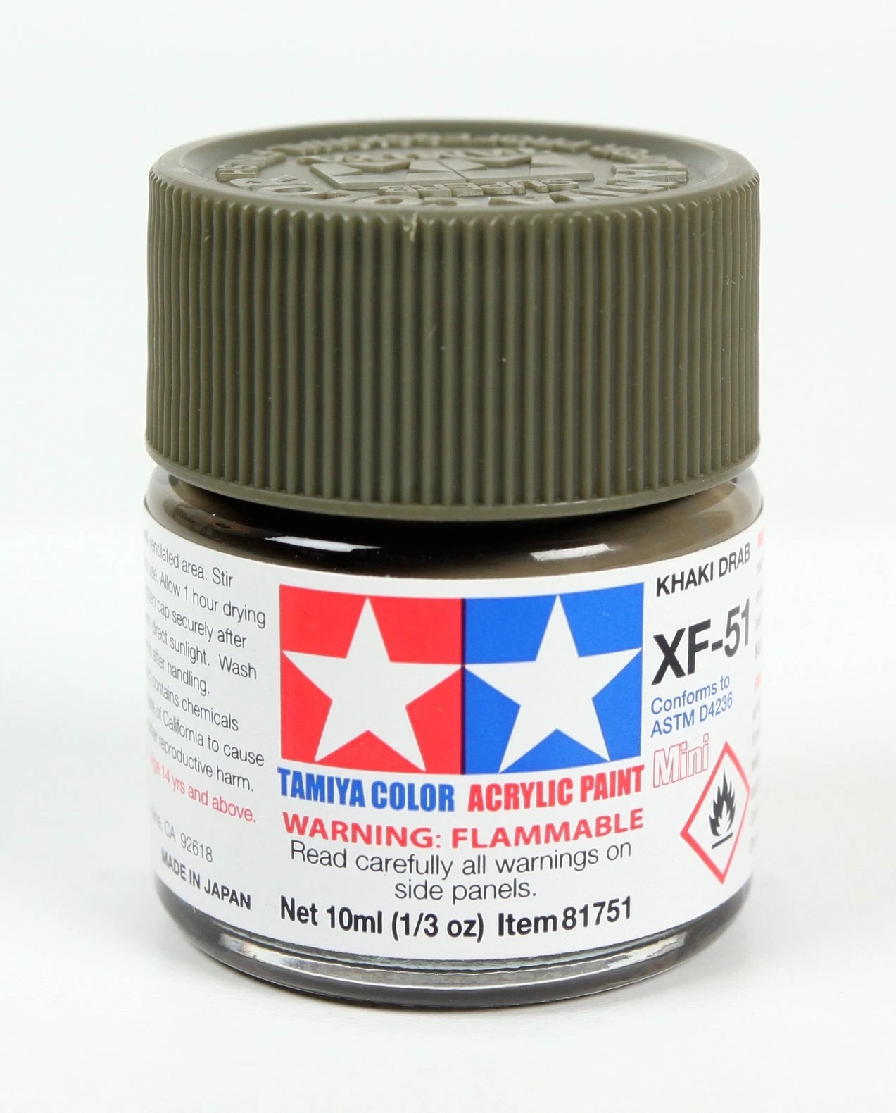 Tamiya 81751 Acrylic Mini MXF51 Khaki Drab Matte Finish 4 Tamiya 81751 Acrylic Mini MXF51 Khaki Drab Matte Finish - Image 2